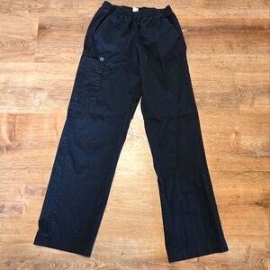 WonderWink Black Scrub Pants with Wide Waistband Size Small